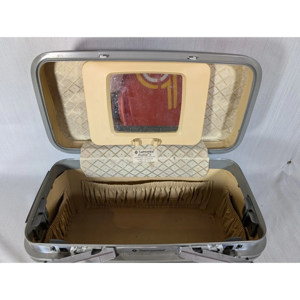 Vintage Samsonite Profile II Gray Train Case no Tray no Key